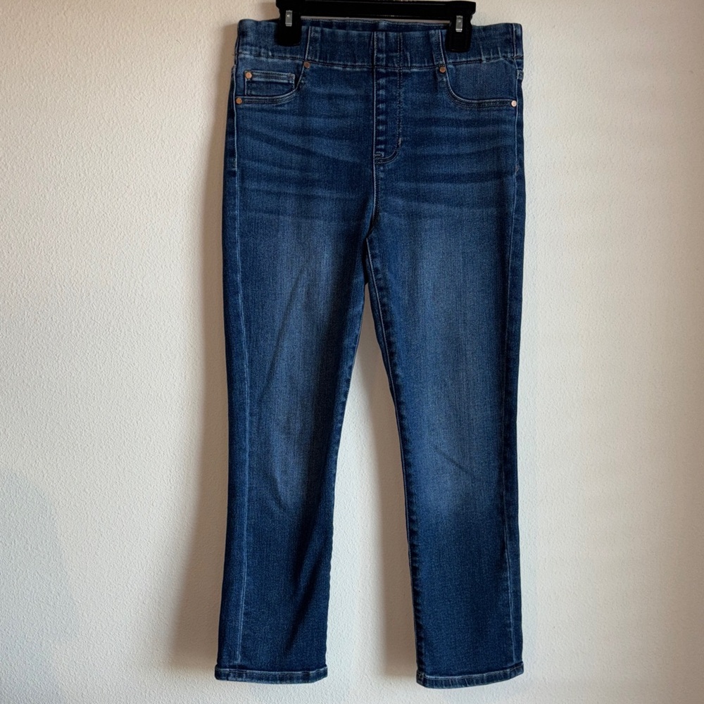 Liverpool High Rise Cropped Pull On Classic Blue Jeans